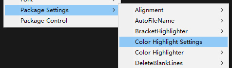 第二次安装Color Hightlight后多出一项设置项截图